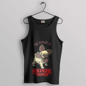 Cute Demogorgon Face Pug Puppies Black Tank Top