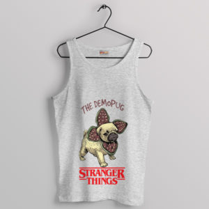 Cute Demogorgon Face Pug Puppies Sport Grey Tank Top