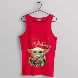 Cute Grogu Dark Side of the Moon Red Tank Top