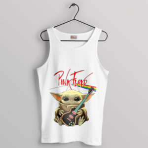 Cute Grogu Dark Side of the Moon White Tank Top