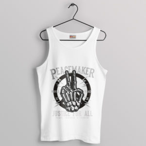 DC Comic Peacemaker Justice For All White Tank Top