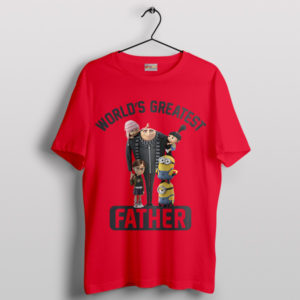 Dad Love with Gru Despicable Me Red T-Shirt