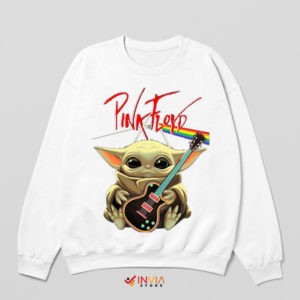 Dark Side of Grogu Pink Floyd White Sweatshirt