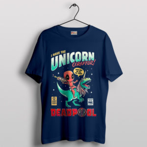 Deadpool 3 Epic Unicorn Journey Navy T-Shirt