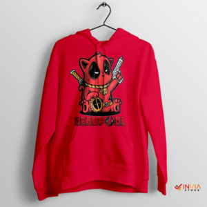 Deadpool 3 Samurai Funny Cat Red Hoodie