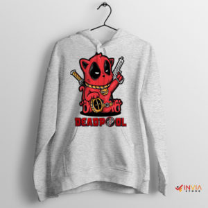 Deadpool 3 Samurai Funny Cat Sport Grey Hoodie