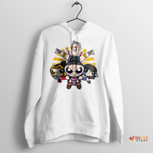 Demon Slayer The Powerpuff Girls White Hoodie