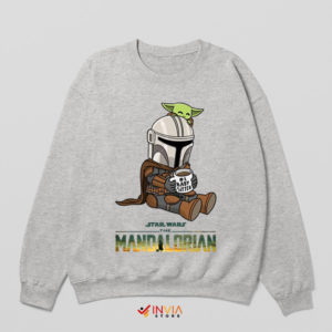 Din Djarin Baby Sitter The Child Sport Grey Sweatshirt