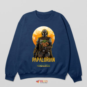 Din Djarin and Baby Yoda Papalorian Navy Sweatshirt