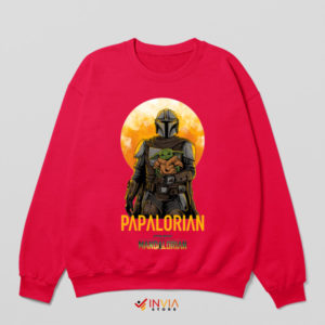 Din Djarin and Baby Yoda Papalorian Red Sweatshirt