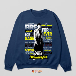 Doctor Who Quotes Fire Ice and Rage Navy Sweatshirt