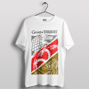 Dragon Game of Thrones Houses White T-Shirt