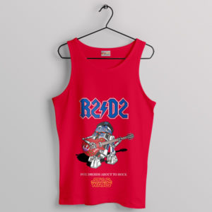 Droid of Thunder R2-D2 ACDC Style Red Tank Top