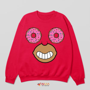 Face Homer Donut Soul Red Sweatshirt