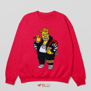 Fashion Homer Donut Hypebeast Red Sweatshirt