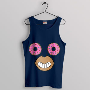 Fat Homer Face Donut Meme Navy Tank Top