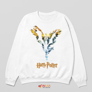 Fly with Magic Harry Potter Dragon White Sweatshirt