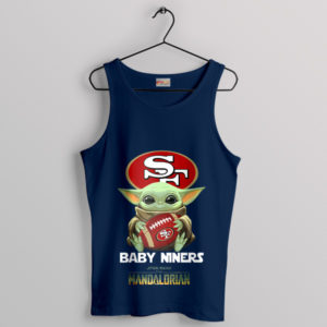 Football Fan Art Baby Yoda 49ers Navy Tank Top