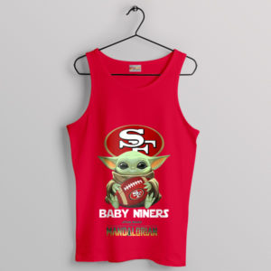 Football Fan Art Baby Yoda 49ers Red Tank Top