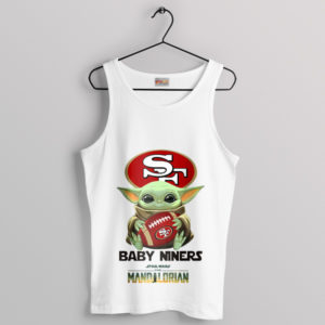 Football Fan Art Baby Yoda 49ers White Tank Top