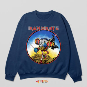 Franky Robot Face Iron Maiden Navy Sweatshirt