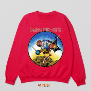 Franky Robot Face Iron Maiden Red Sweatshirt