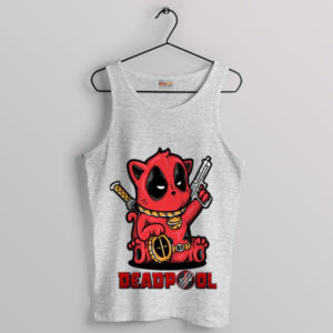 Funny Cat Deadpool in Multiverse Sport Grey Tank Top