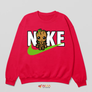 Funny Groot Disney Nike Symbol Red Sweatshirt