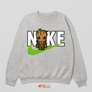 Funny Groot Disney Nike Symbol Sport Grey Sweatshirt