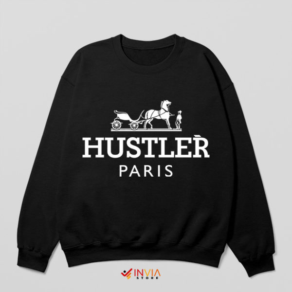 Funny Hustler Coach Paris Logo Black Sweatshirt