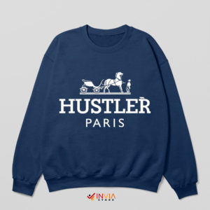 Funny Hustler Coach Paris Logo Navy Sweatshirt