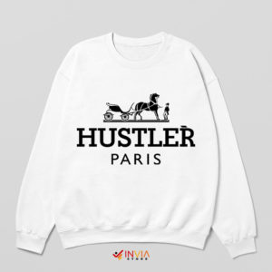 Funny Hustler Coach Paris Logo White Sweatshirt