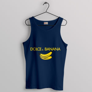 Funny Slice Dolce and Banana Navy Tank Top