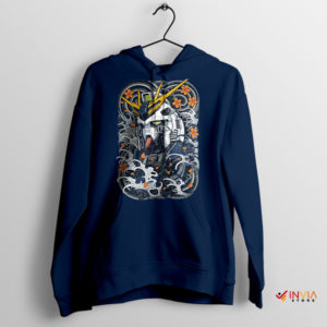 Futuristic Fighter Nu Mecha Gundam Navy Hoodie