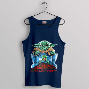 Galactic Muppet Madness Baby Yoda Navy Tank Top