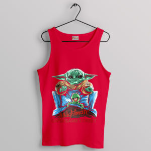 Galactic Muppet Madness Baby Yoda Red Tank Top