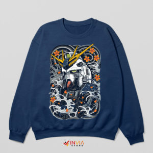 God Gundam Nu Mecha Graphic Navy Sweatshirt