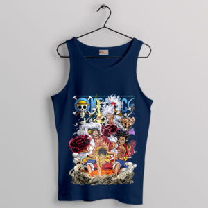 Graphic All Gears Luffy Manga Navy Tank Top