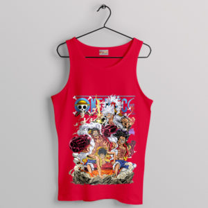 Graphic All Gears Luffy Manga Red Tank Top