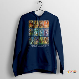 Graphic Art All Star Wars Movies Navy Hoodie