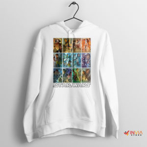 Graphic Art All Star Wars Movies White Hoodie