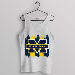 Graphic Art Michigan Wolverines Sport Grey Tank Top