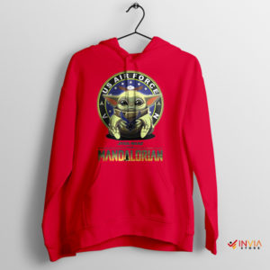 Grogu Galactic Defender Air Force Veteran Red Hoodie