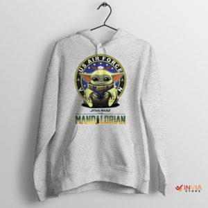 Grogu Galactic Defender Air Force Veteran Sport Grey Hoodie