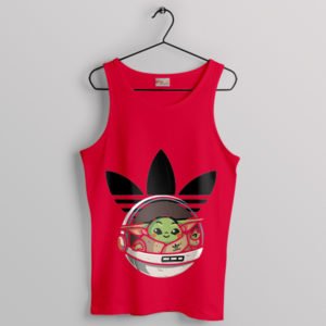 Grogu Mandalorian Magic with Adidas Red Tank Top