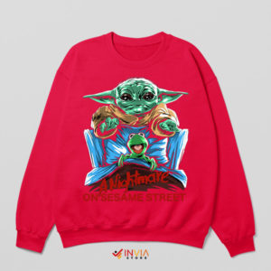 Grogu of Nightmares Sesame Street Red Sweatshirt