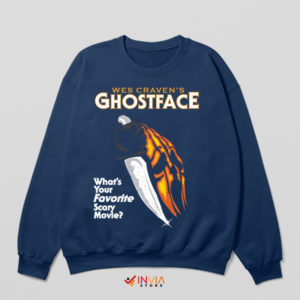 Halloween in Retro Style with Ghostface Navy Sweatshirt