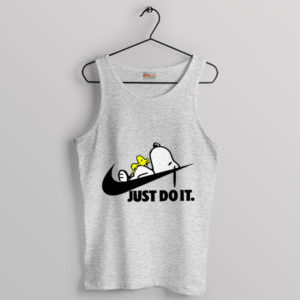 Happy Snoopy Just Do It Later Sport Grey Tank Top