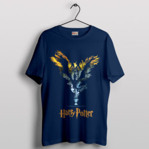 Harry Potter Dragon Flame Silhouette Navy T-Shirt