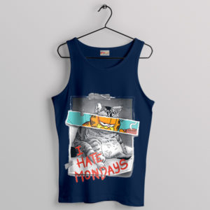 Hating on Monday Garfield Cat Navy Tank Top